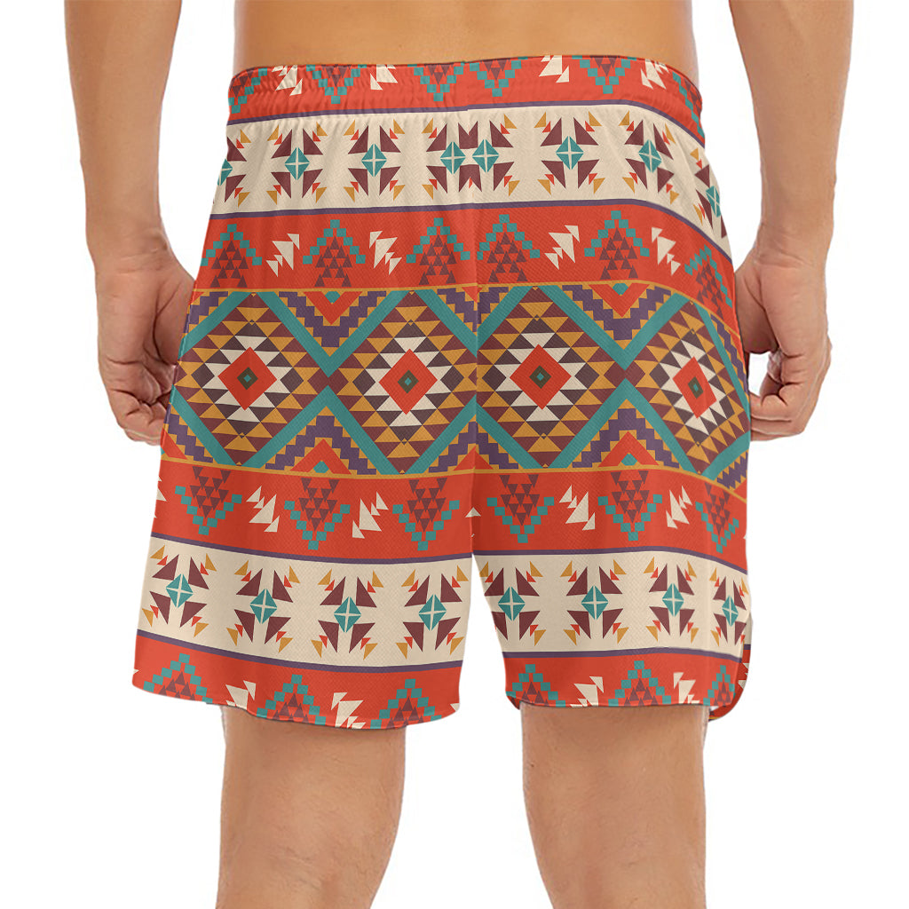 Geometric Native Navajo Print Men's Split Running Shorts