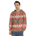 Geometric Native Navajo Print Men's Velvet Pullover Hoodie