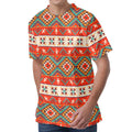 Geometric Native Navajo Print Men's Velvet T-Shirt