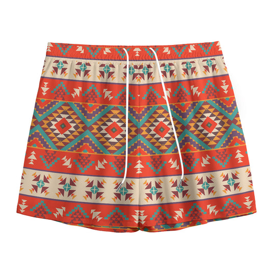 Geometric Native Navajo Print Mesh Shorts