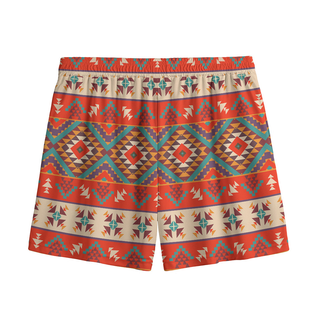 Geometric Native Navajo Print Mesh Shorts
