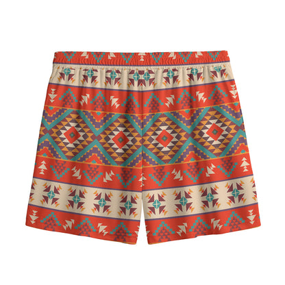 Geometric Native Navajo Print Mesh Shorts