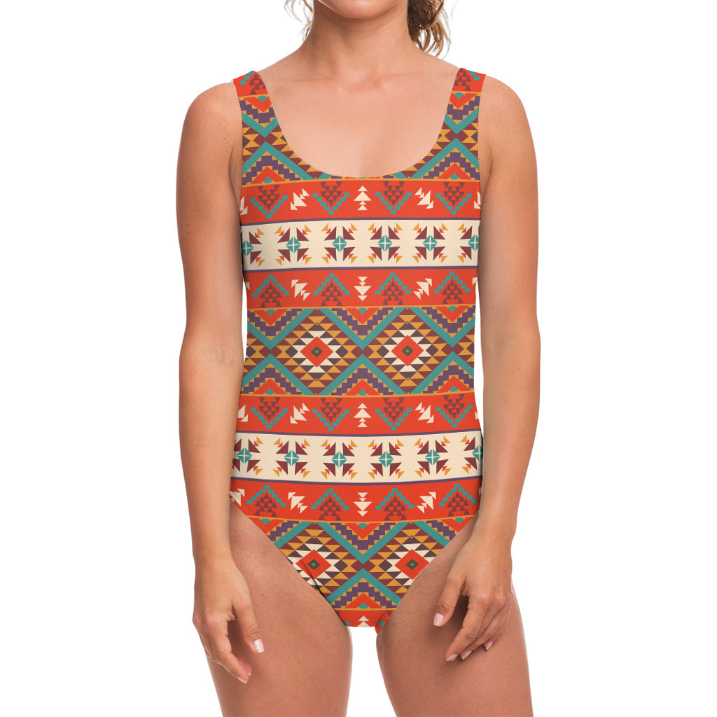 Geometric Native Navajo Print One Piece Swimsuit
