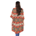 Geometric Native Navajo Print Open Front Beach Cover Up