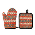 Geometric Native Navajo Print Oven Mitt And Pot Holder Set