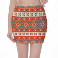 Geometric Native Navajo Print Pencil Mini Skirt