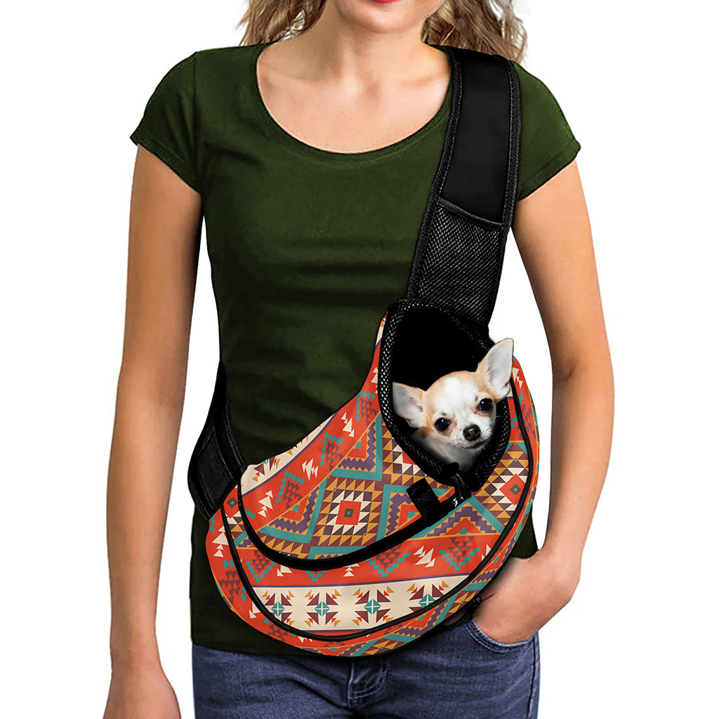 Geometric Native Navajo Print Pet Sling Carrier