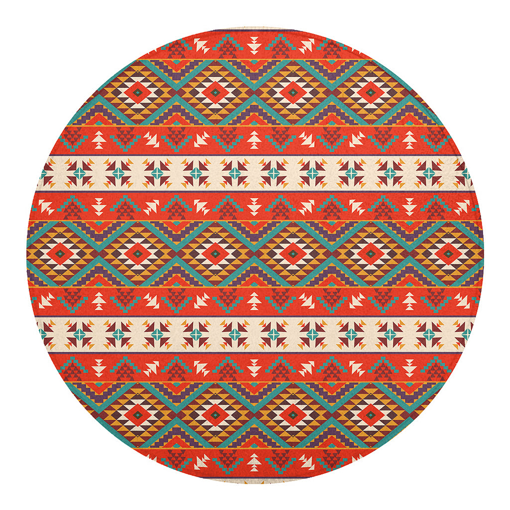 Geometric Native Navajo Print Round Blanket