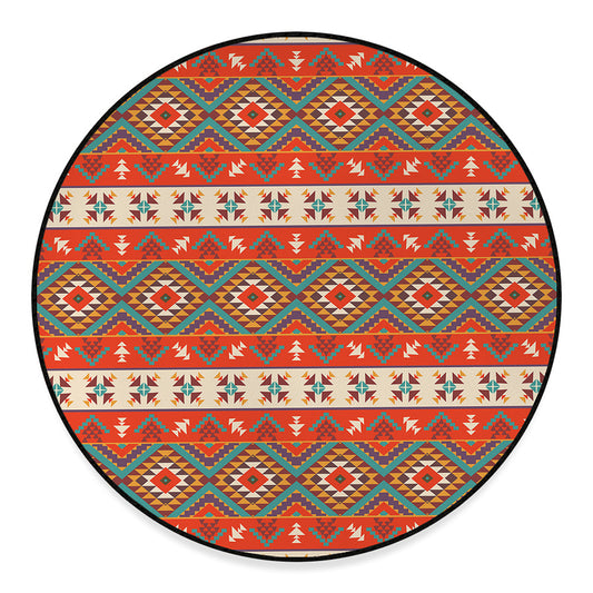 Geometric Native Navajo Print Round Floor Mat
