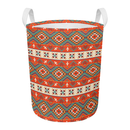 Geometric Native Navajo Print Round Laundry Basket