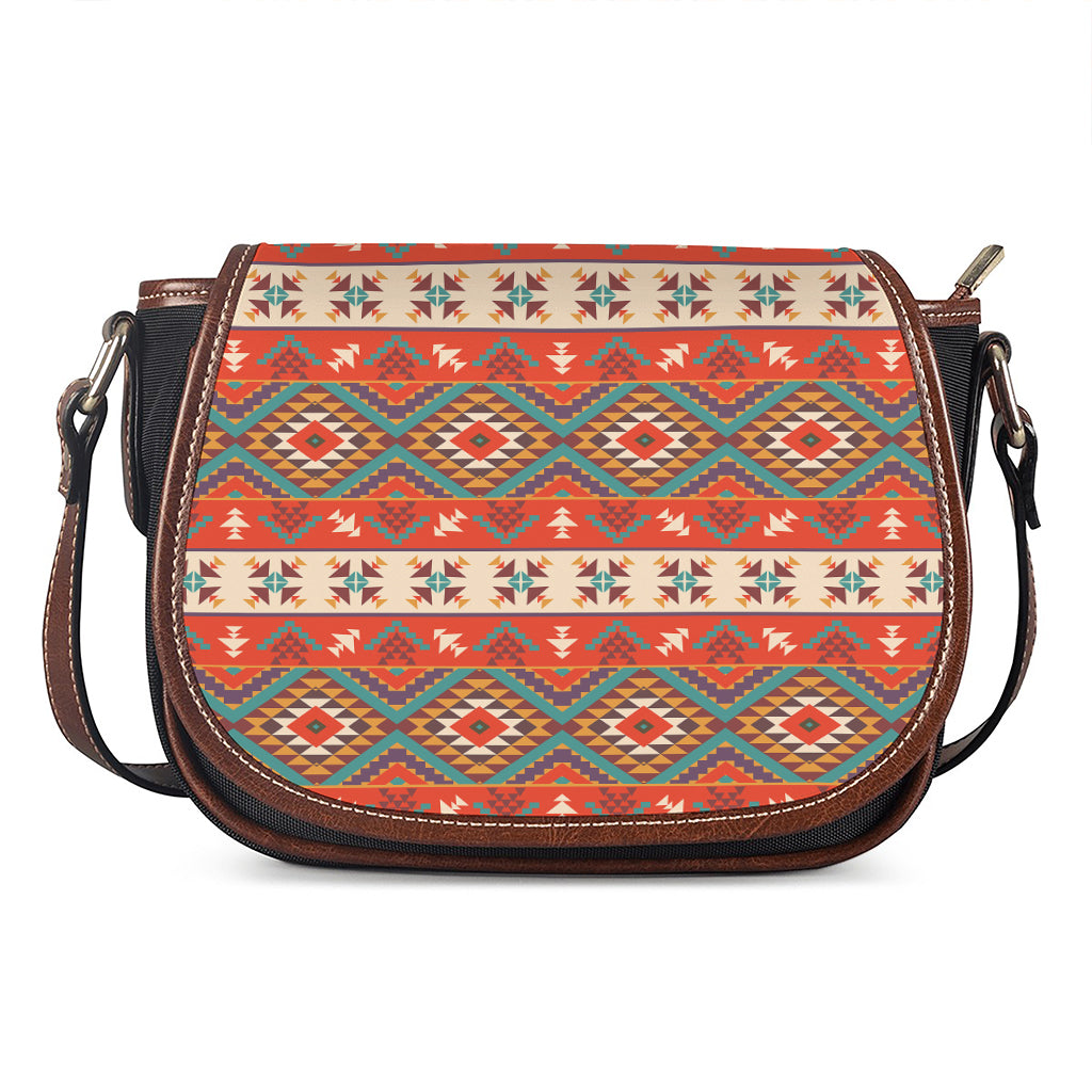 Geometric Native Navajo Print Saddle Bag