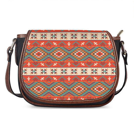 Geometric Native Navajo Print Saddle Bag