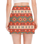 Geometric Native Navajo Print Side Slit Mini Skirt