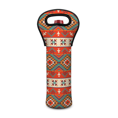 Geometric Native Navajo Print Single Neoprene Wine Tote