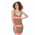 Geometric Native Navajo Print Sleeveless Bodycon Dress