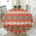 Geometric Native Navajo Print Waterproof Round Tablecloth