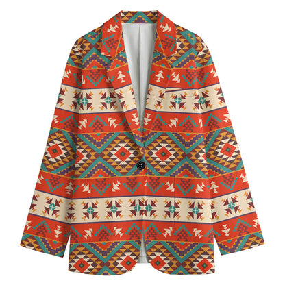 Geometric Native Navajo Print Women's Cotton Blazer