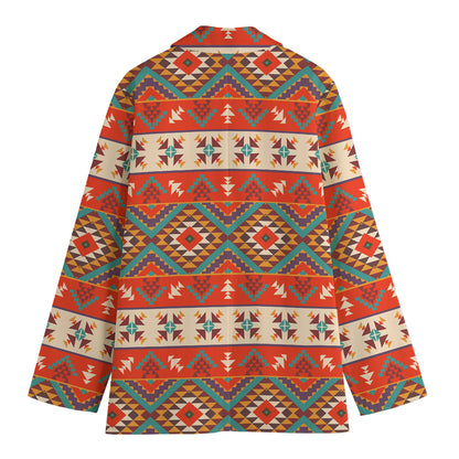 Geometric Native Navajo Print Women's Cotton Blazer