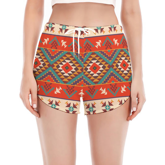 Geometric Native Navajo Print Women's Split Running Shorts