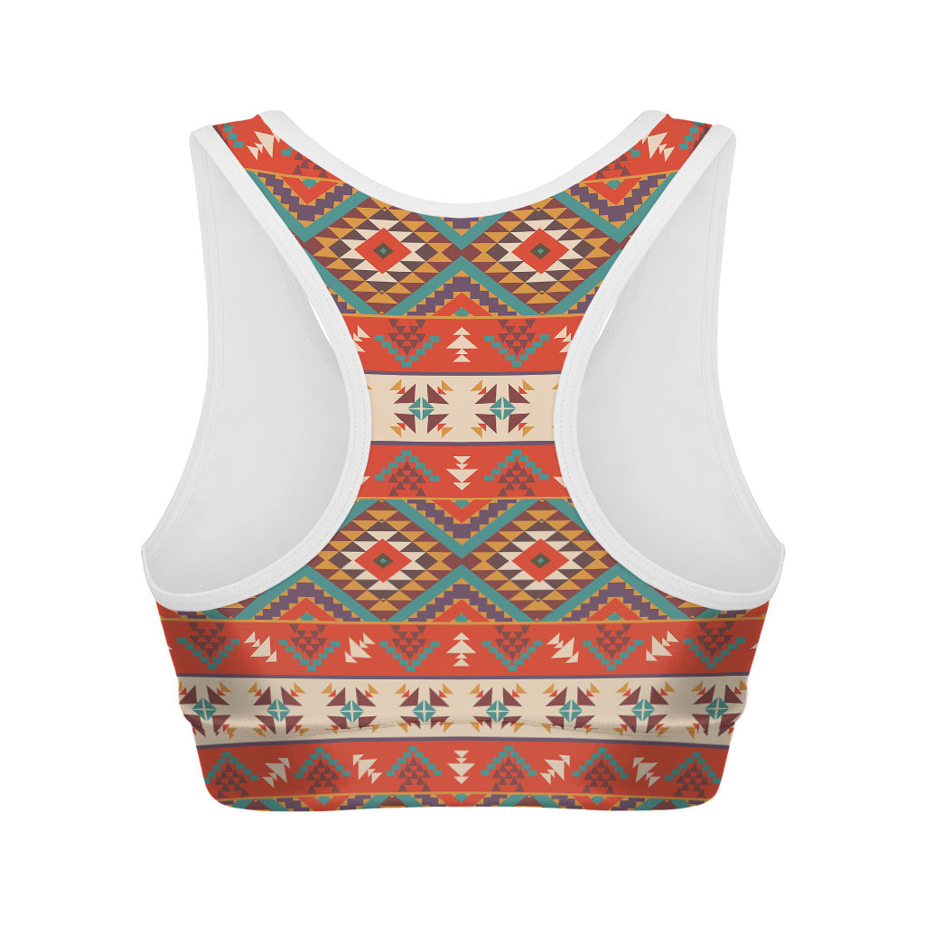 Geometric Native Navajo Print Women's Sports Bra