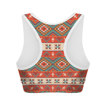 Geometric Native Navajo Print Women's Sports Bra