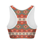 Geometric Native Navajo Print Women's Sports Bra