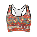 Geometric Native Navajo Print Women's Sports Bra