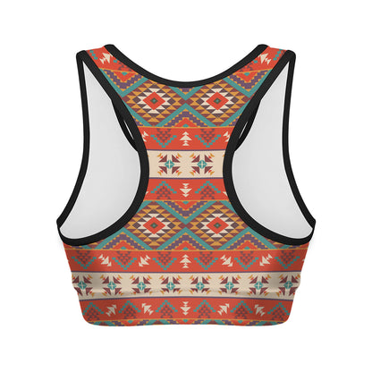 Geometric Native Navajo Print Women's Sports Bra