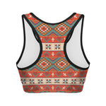 Geometric Native Navajo Print Women's Sports Bra