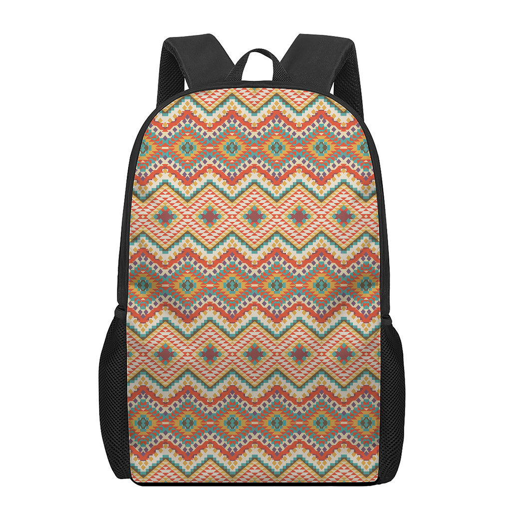 Geometric Navajo Pattern Print 17 Inch Backpack