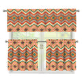 Geometric Navajo Pattern Print 3 Piece Kitchen Curtains