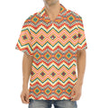 Geometric Navajo Pattern Print Aloha Shirt