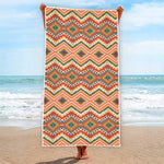 Geometric Navajo Pattern Print Beach Towel