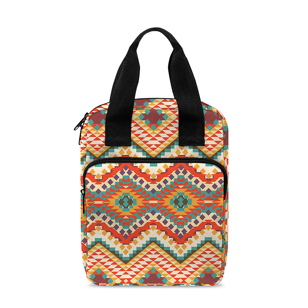 Geometric Navajo Pattern Print Bible Tote Bag