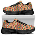 Geometric Navajo Pattern Print Black Chunky Shoes