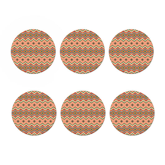 Geometric Navajo Pattern Print Coaster Set