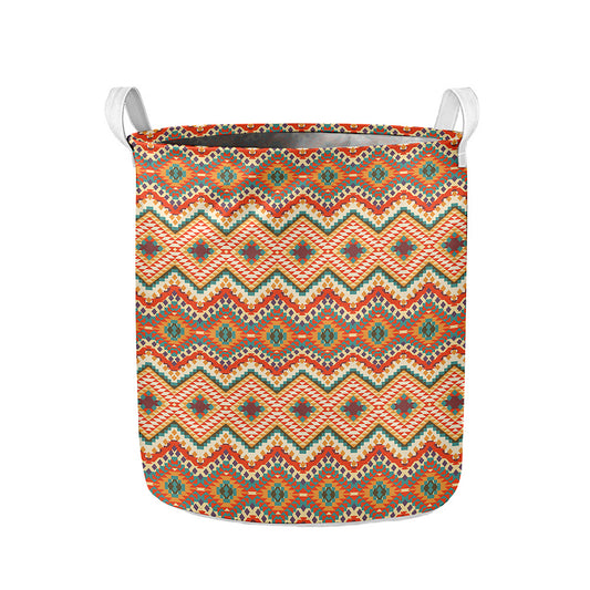 Geometric Navajo Pattern Print Collapsible Laundry Basket