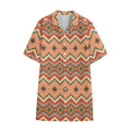 Geometric Navajo Pattern Print Cotton Hawaiian Shirt