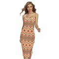 Geometric Navajo Pattern Print Cross Back Cami Dress