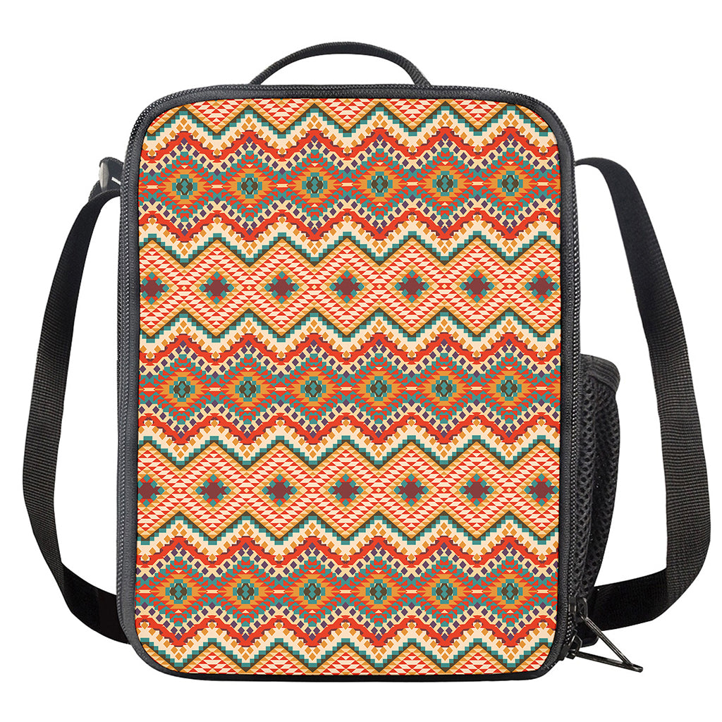Geometric Navajo Pattern Print Crossbody Lunch Bag