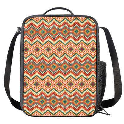 Geometric Navajo Pattern Print Crossbody Lunch Bag