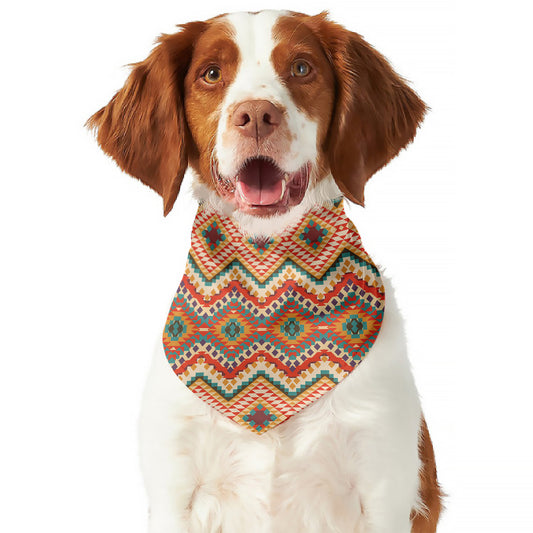 Geometric Navajo Pattern Print Dog Bandana