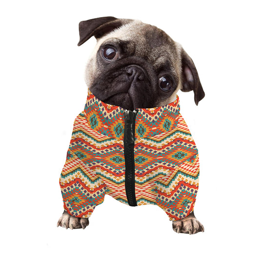 Geometric Navajo Pattern Print Dog Zip Up Jacket