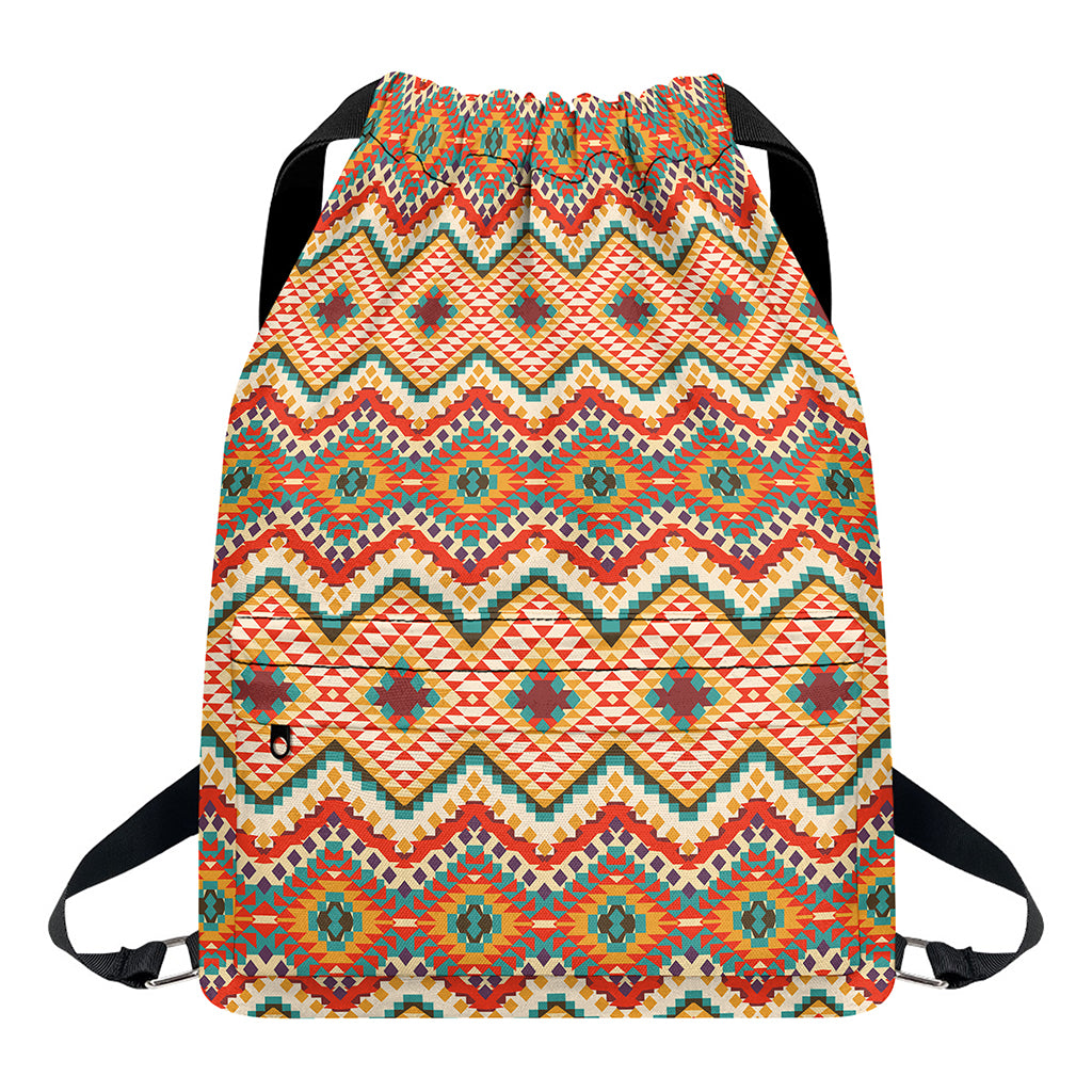 Geometric Navajo Pattern Print Drawstring Backpack