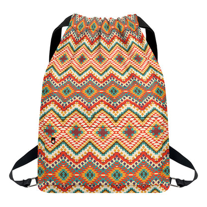 Geometric Navajo Pattern Print Drawstring Backpack