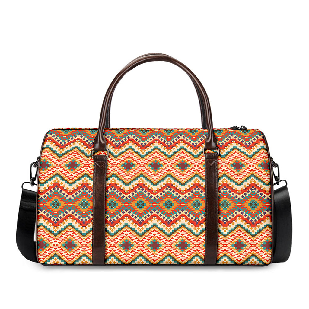 Geometric Navajo Pattern Print Duffle Bag