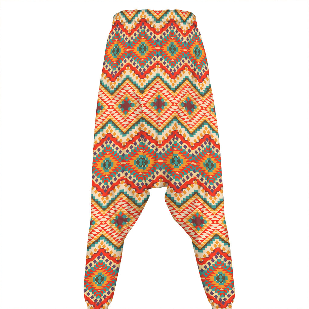 Geometric Navajo Pattern Print Hammer Pants