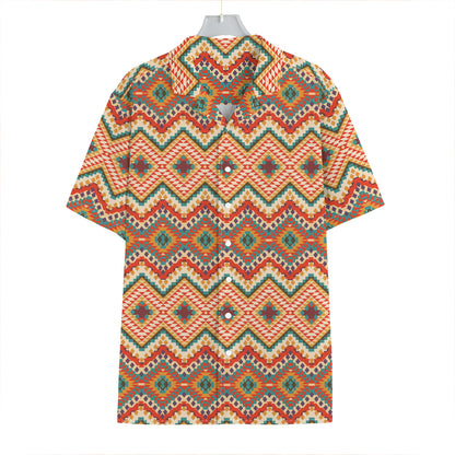 Geometric Navajo Pattern Print Hawaiian Shirt