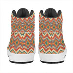 Geometric Navajo Pattern Print High Top Leather Sneakers