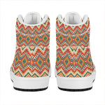 Geometric Navajo Pattern Print High Top Leather Sneakers